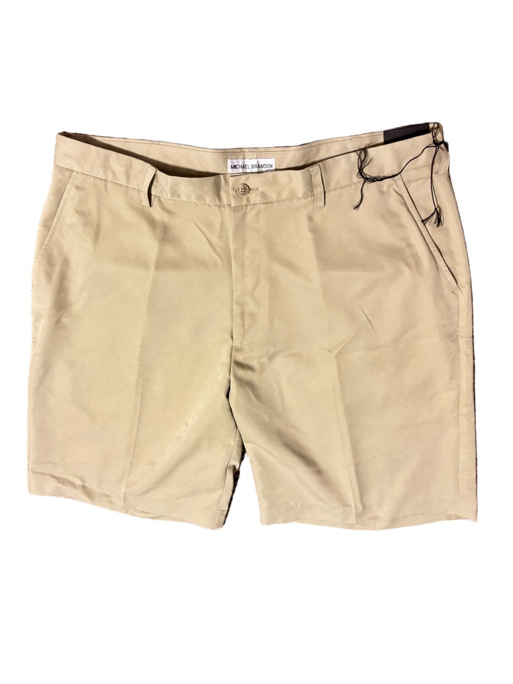 Michael Brandon Men's Tan Khaki Flat-Front Shorts NWT 38